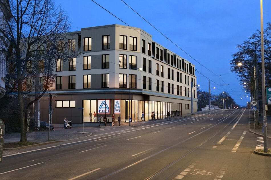 Eine brandneue ALDI-Filiale mit darüber liegenden Wohnungen soll dort entstehen.