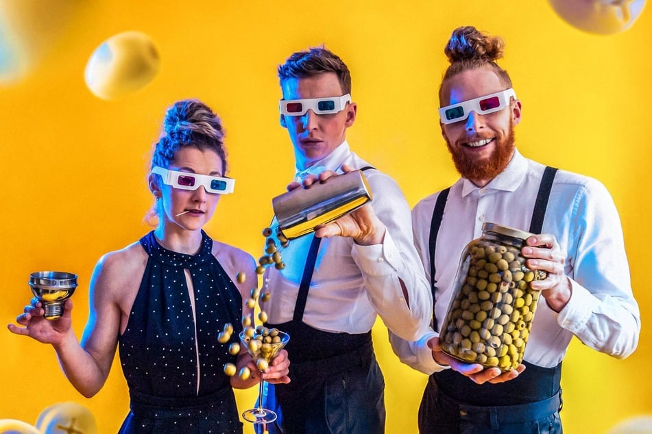 Die Gastgeber der neuen Show "Hier und Jetzt": "Laser Kiwi", die extra für PALAZZO Teile ihre Moderation auf Deutsch auswendig gelernt haben.