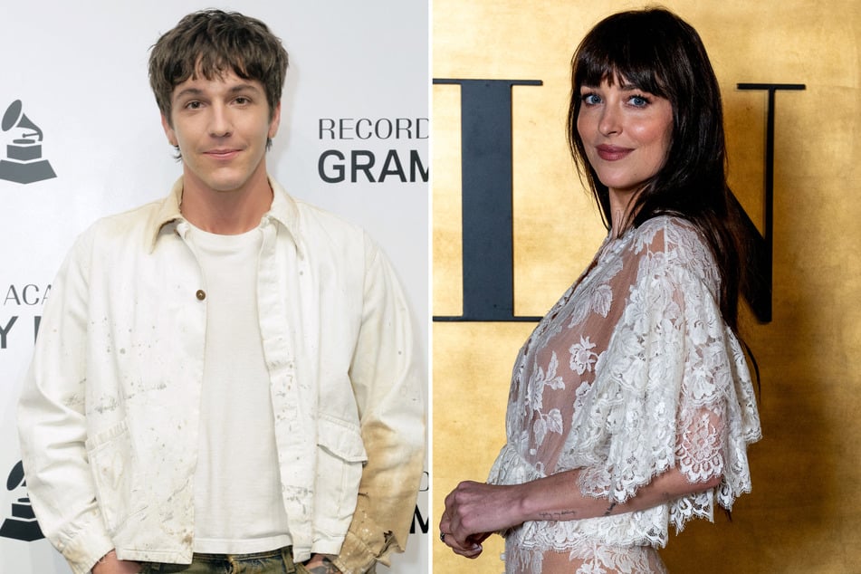 Der Sänger Role Model (28, l.) und die berühmte Schauspielerin Dakota Johnson (36) sorgten am Montag für ordentlich Gesprächsstoff.