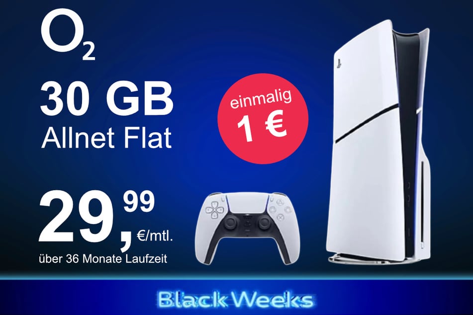 Die PS5 Slim Digital Edition im o2 Mobile M inkl. 30 GB+ für einmalig nur 1 Euro.