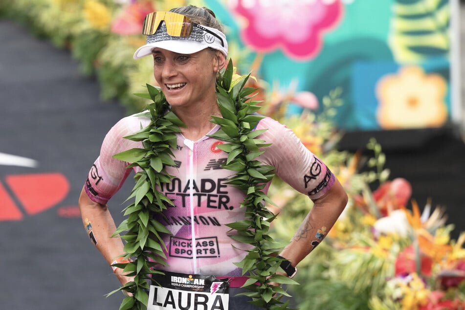Geschafft, aber glücklich: Triathletin Laura Philipp (38) erkämpfte sich trotz extremer Hitze Platz drei beim Ironman auf Hawaii.