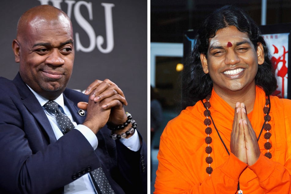 Newark Mayor Ras Baraka (l.) has had to void a sister city agreement he signed with Kailasa, a fictitious Hindu island nation created by Indian fugitive Swami Nithyananda.