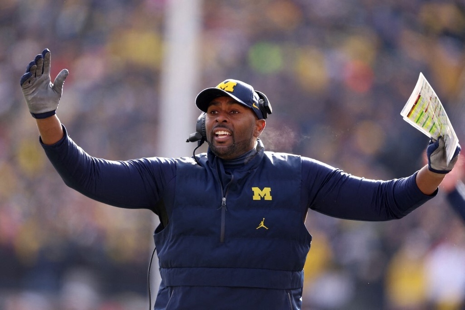 Sherrone Moore (pictured) could be the next head coach at Michigan if Jim Harbaugh decides to move to the NFL this offseason.