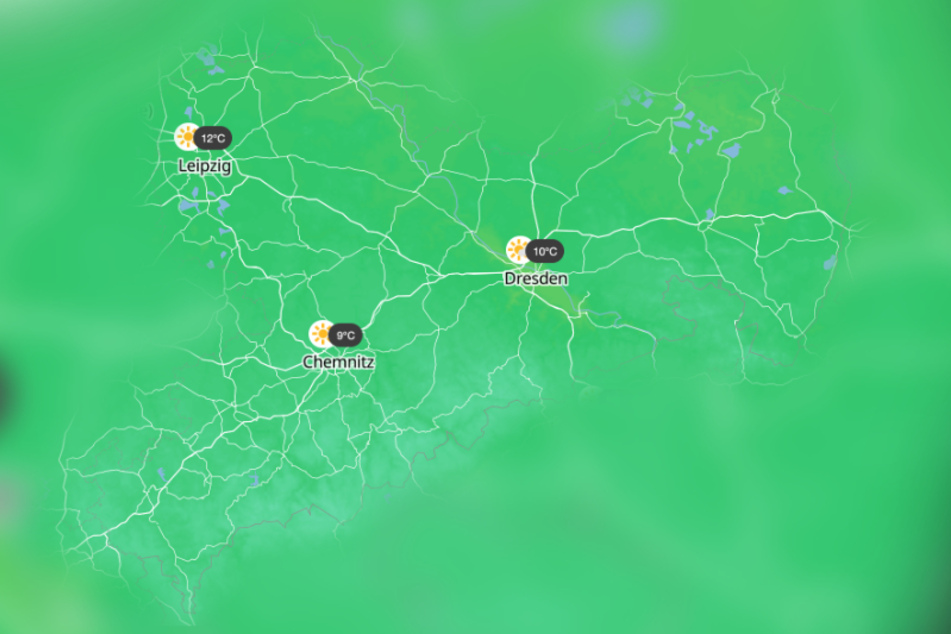Kühle Temperaturen am Sonntagmorgen in Sachsen.