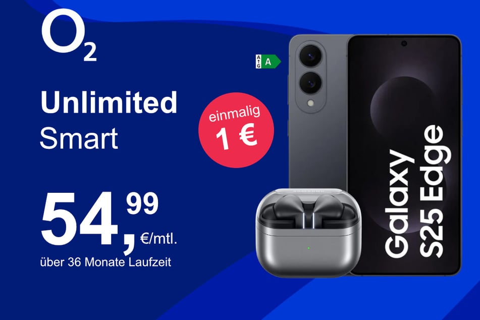 Das Samsung Galaxy S25 Edge mit Buds 3 Pro für einmalig 1 Euro.
