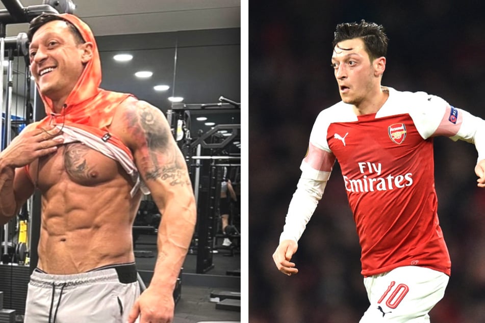 Kaum noch zu erkennen! Mesut Özil (35) hat sich innerhalb von einem Jahr zum Adonis-Körper gepumpt.