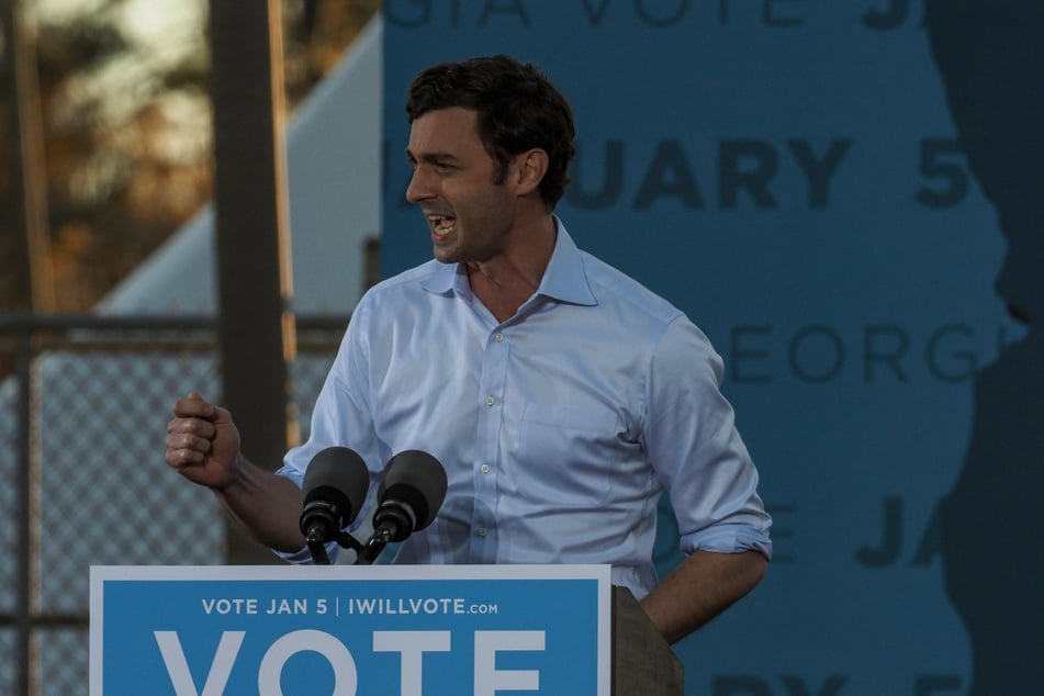 Democratic candidate Jon Ossoff speaking at a rally in Savannah, Georgia, on January 3.