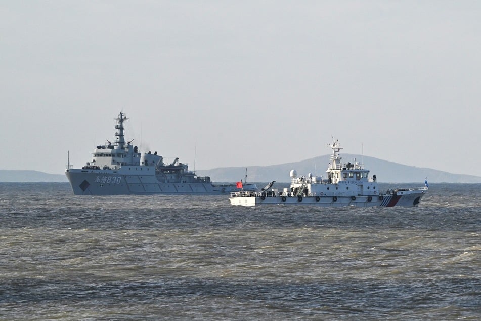 Chinese ships patrol amid major military drills close to Taiwan.