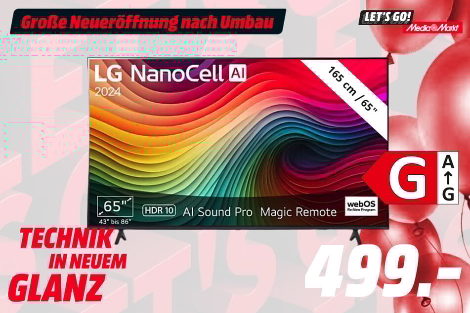 65-Zoll LG-Fernseher für 499 Euro.