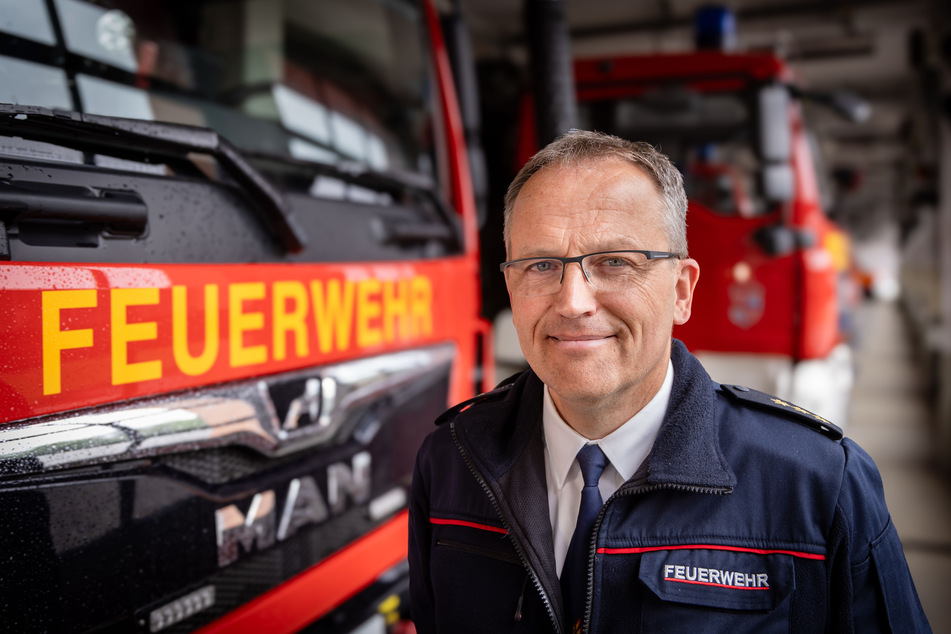 Zwickaus Feuerwehrchef Nils Eichhorn (55) stellt sich einmal im Jahr den Fragen der Journalisten.