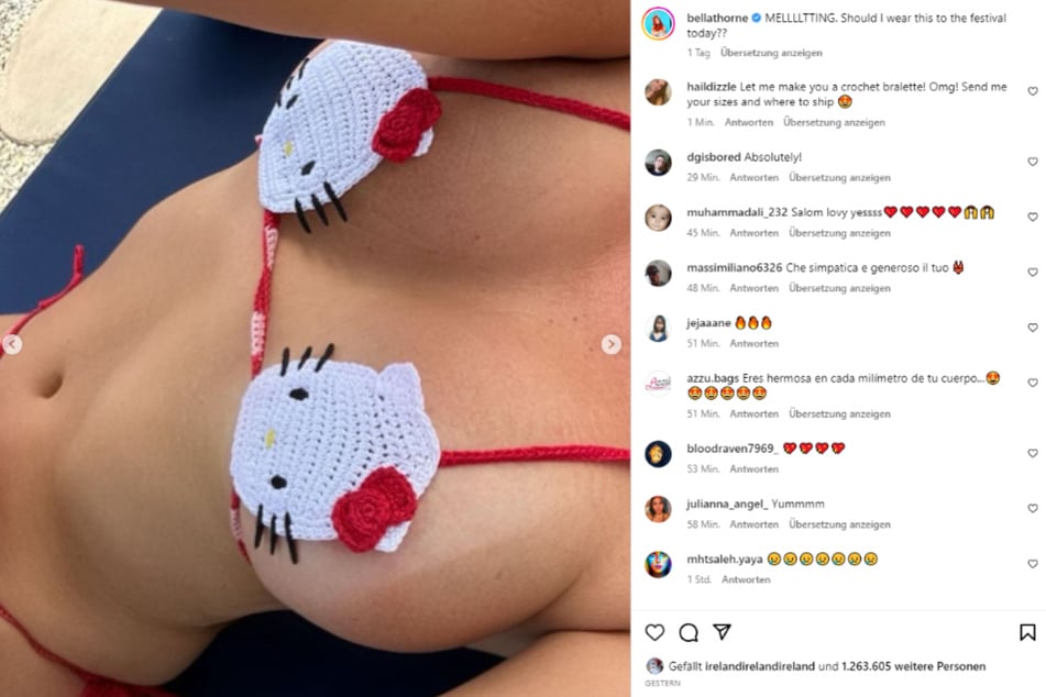 Auf ihrem Instagram-Kanal ließ Bella Thorne (25) tief blicken.