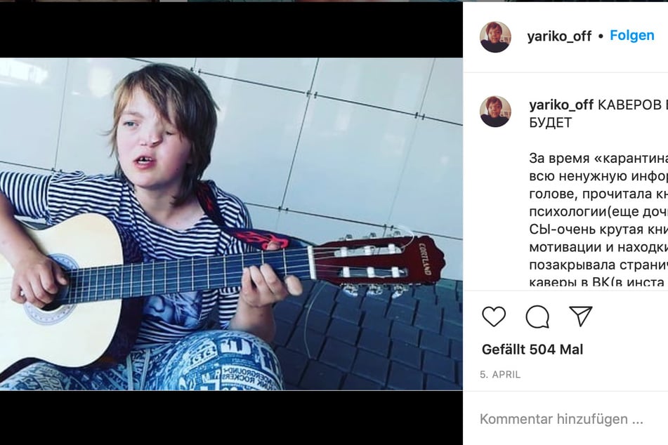 Yaroslava Oleinik (17) mit ihrer Gitarre auf Instagram.