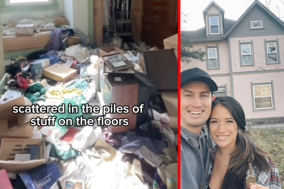 Rebecca (28) und Drew Bidlen haben sich im US-Bundesstaat Indiana ein verlassenes Haus gekauft, was völlig zugemüllt war.