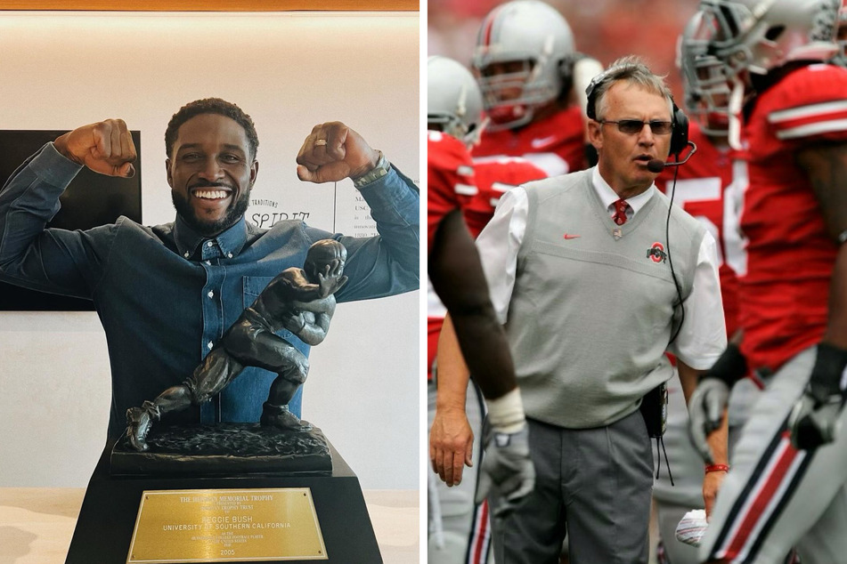 With Reggie Bush's (l.) Heisman honor restored, there are now calls for Ohio State football to receive a similar restoration of their own vacated wins from 2010.