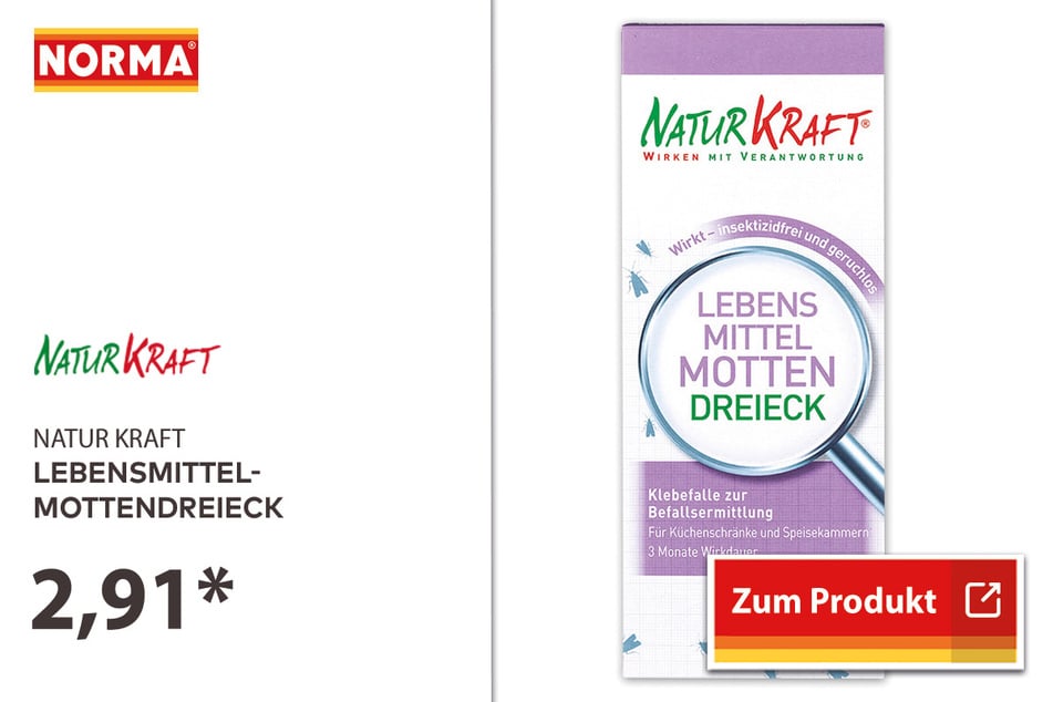 Lebensmittelmottendreieck für 2,91 Euro.