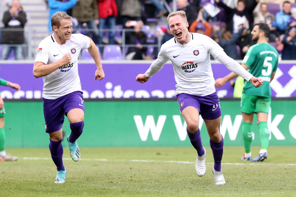 Jan Hochscheidt (l.) und Florian Krüger hatten maßgeblichen Anteil am starken Abschneiden der Veilchen.