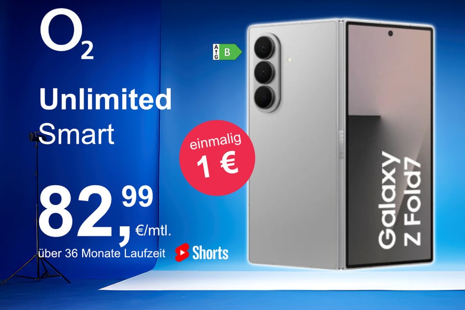 Das Samsung Galaxy Z Fold7 im o2 Mobile Unlimited Smart für einmalig 1 Euro.