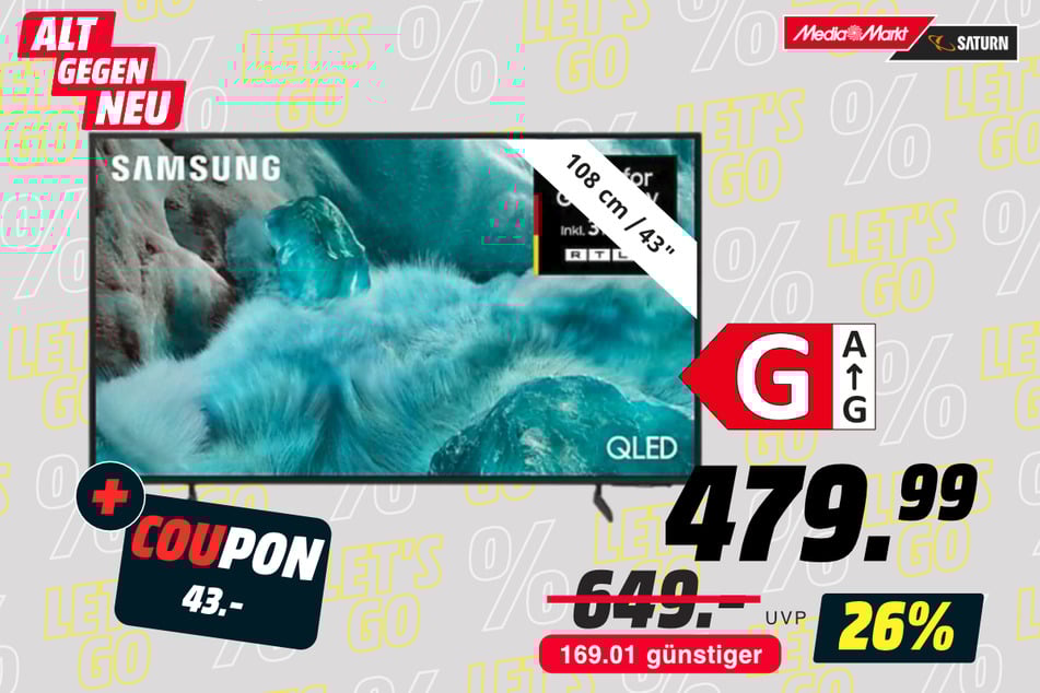 43-Zoll Samsung-Fernseher für 479,99 statt 649 Euro.