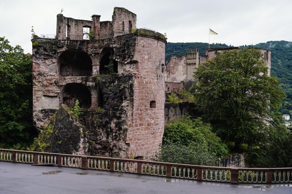 Blick auf die Außenanlage des Heidelberger Schlosses.