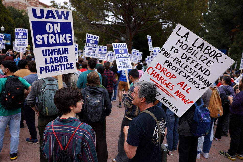 Unionized academic workers strike at UCLA over the administration's response to Gaza solidarity protests.