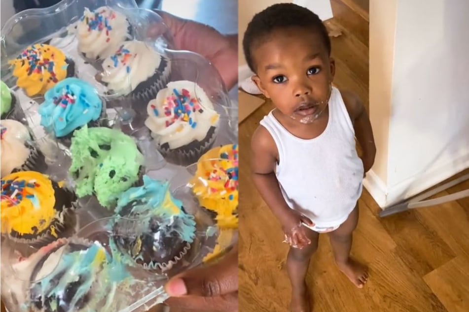Vater will von Sohn (2) wissen, ob dieser Cupcakes geklaut hat: Dessen Reaktion amüsiert alle