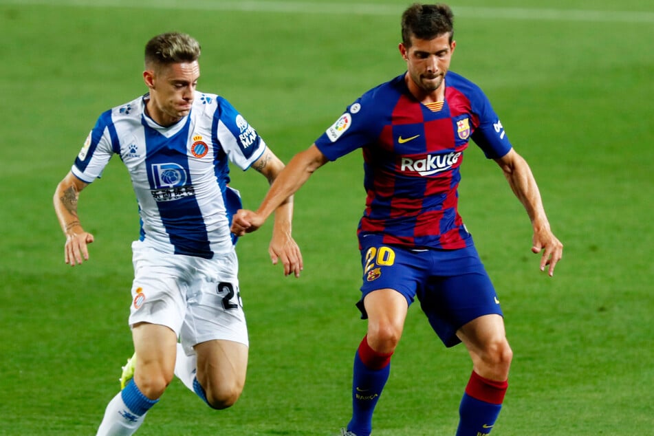 Sergi Roberto (29, r.) vom FC Barcelona könnte in diesem Sommer den Weg zum FC Bayern München und somit in die Bundesliga finden.