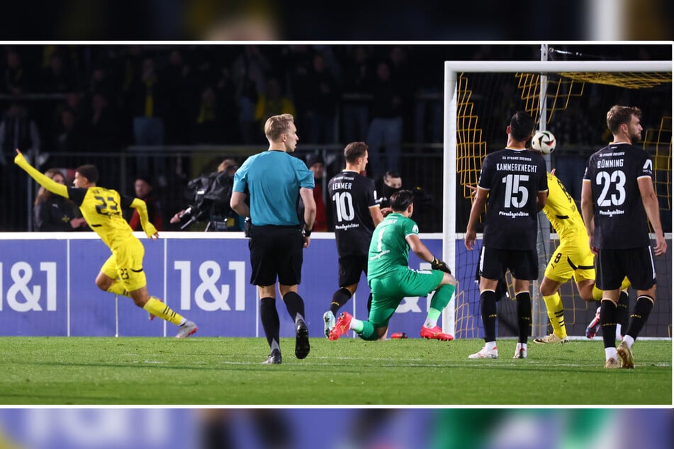 Jordi Paulina (l.) erzielt den ersten Treffer der Partie.