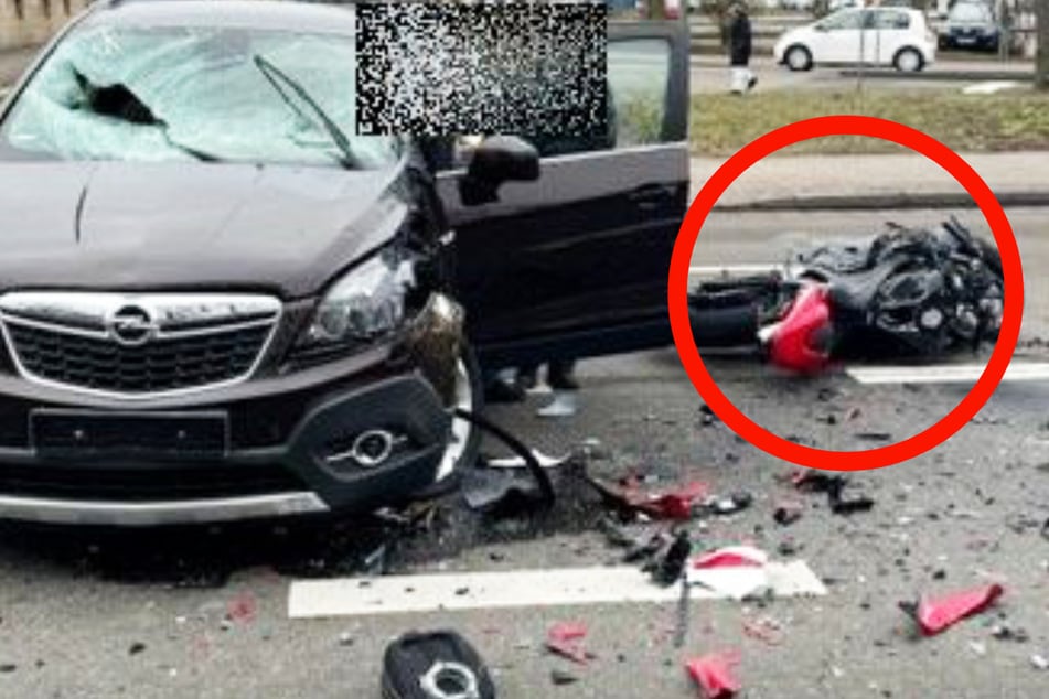 Motorradfahrer rast über rote Ampel und kracht in Opel: Mann (29) schwer verletzt