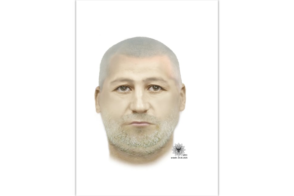 Das Phantombild des bislang unbekannten Täters beruht auf den Angaben von Zeugen, die den Mann vor und nach der Tat gesehen haben.
