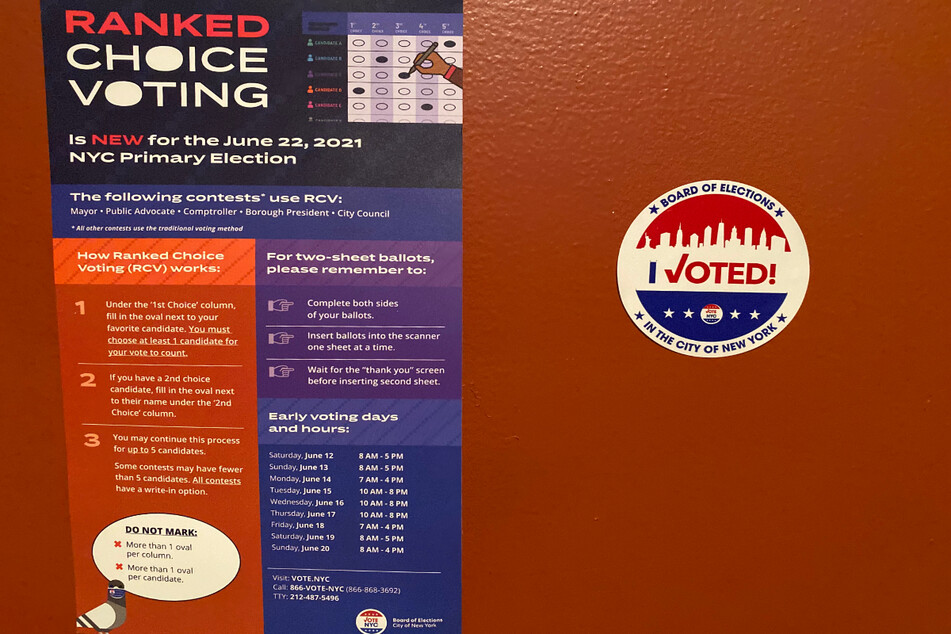 The Board of Elections gave out materials on Election Day to assist voters while casting their ballots, including I Voted stickers for those who were successful.