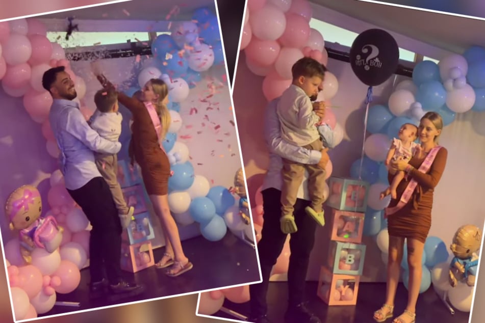 Auf der Babyparty durfte pinkes Konfetti nicht fehlen.