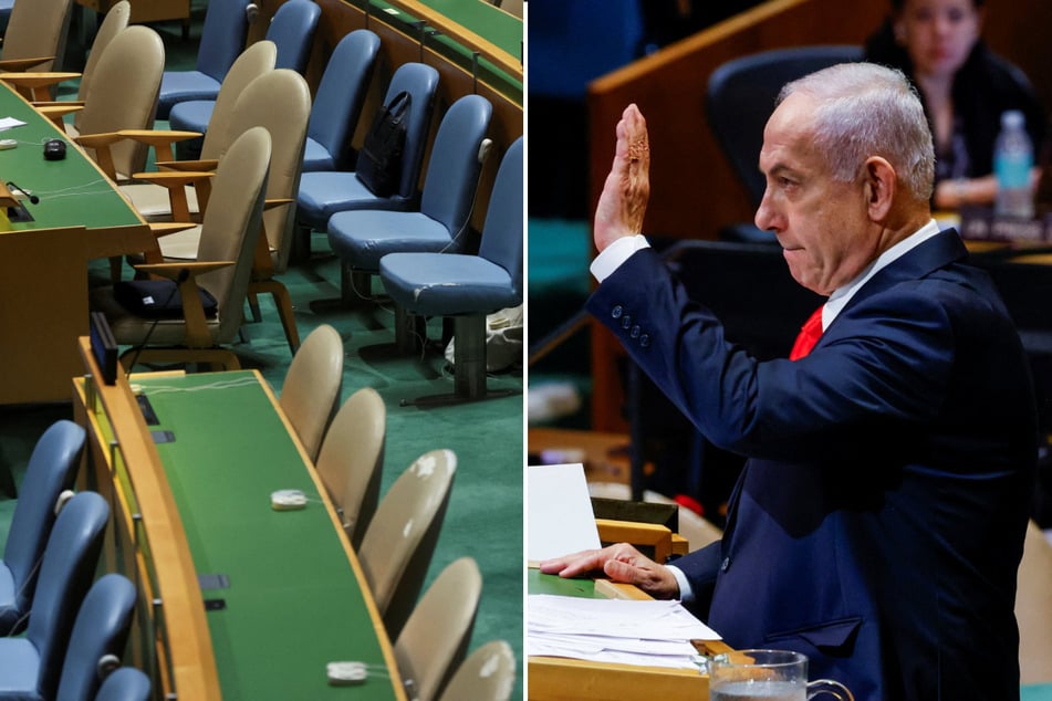 Israeli Prime Minister Benjamin Netanyahu, who is wanted by the ICC, delivered his UN address to a mostly empty hall after delegates staged a walkout in process.