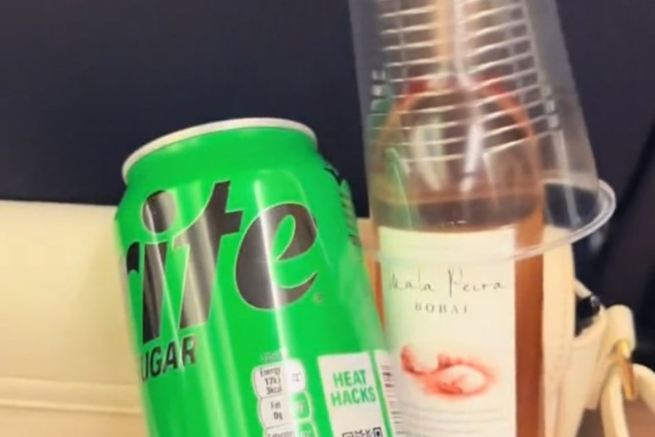 Mach es Dir doch selbst! Statt eines fertigen Getränks bekam die Bulgarin einen Plastikbecher, eine kleine Flasche Rosé und eine Sprite Zero.