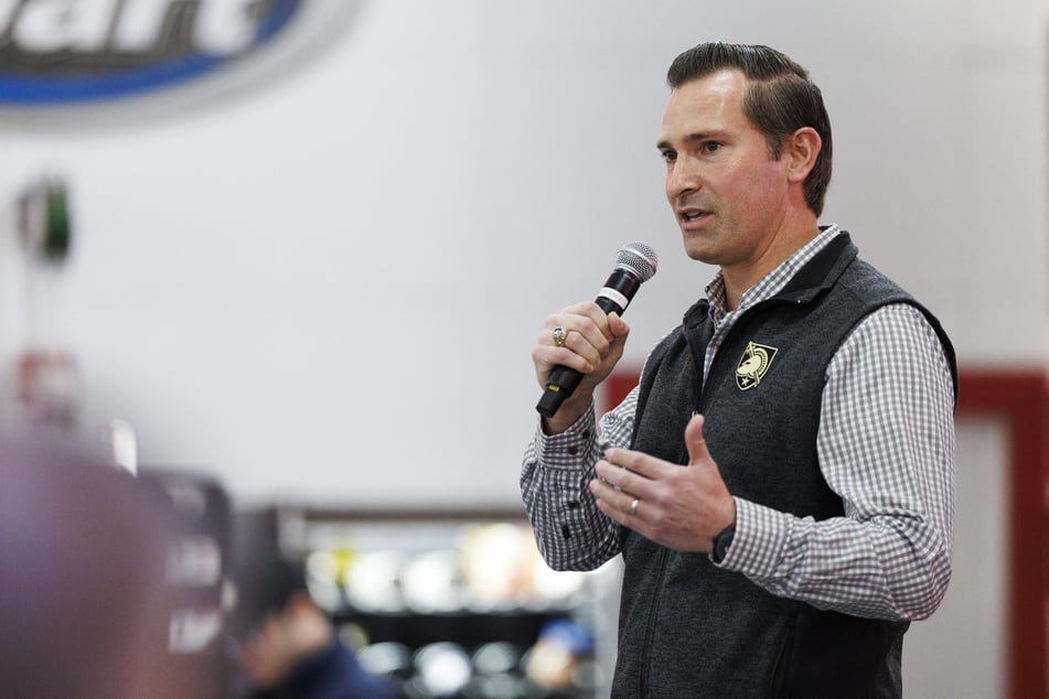 Republican congressional candidate Matt Van Epps speaks during a get out the vote event in Franklin, Tennessee, on December 1, 2025.