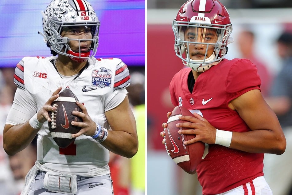 CJ Stroud (l) and Bryce Young are the two leading quarterbacks heading into the 2023 NFL Draft.
