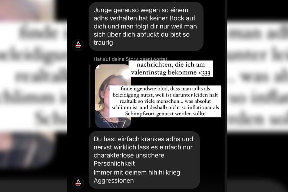 In einer Instagram-Story zeigte Greta Engelfried (24) eine Hass-Botschaft, die sie erhalten hatte, wie auch ihre Erwiderung darauf.