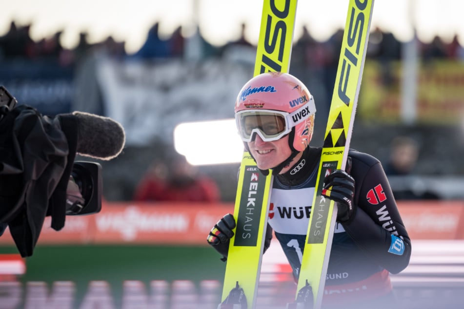 Severin Freund (35) nach seinem Sprung bei der Skiflug-WM im März 2022.