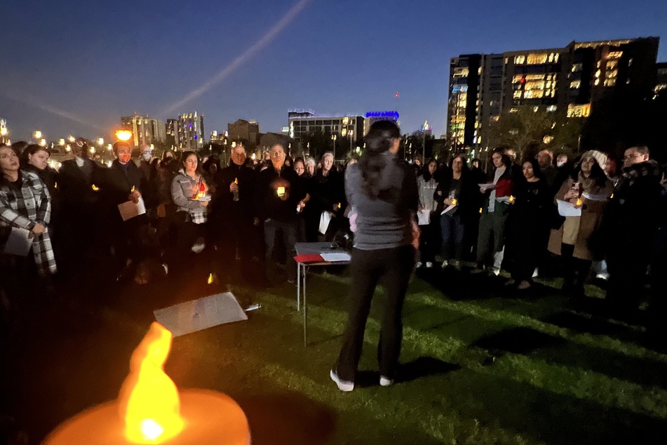 Dozens of Phoenix residents rallied in Hance Park on Christmas Eve to demand a permanent ceasefire in Gaza.