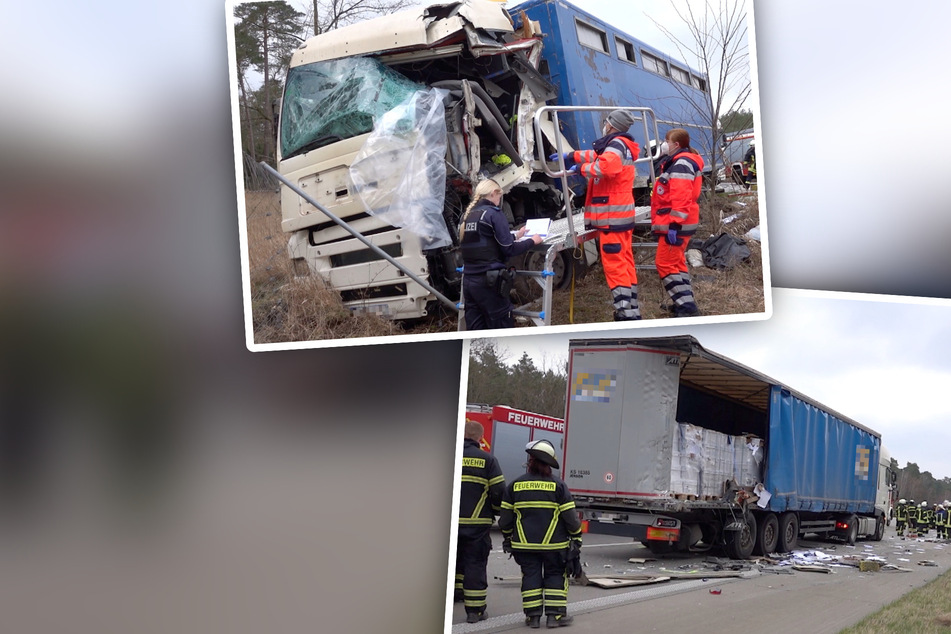 Unfall A2: Pferde-Transporter rauscht ins Stauende: Lkw-Fahrer (60) schwer verletzt
