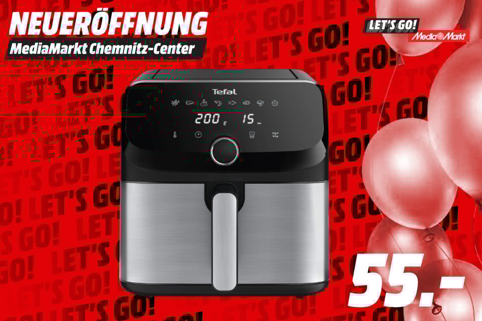 Tefal-Heißluftfritteuse EY855D Easy Fry Mega für 55 Euro.