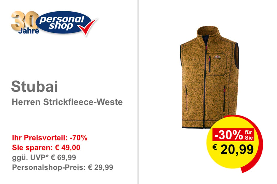 Stubai Herren Strickfleece-Weste