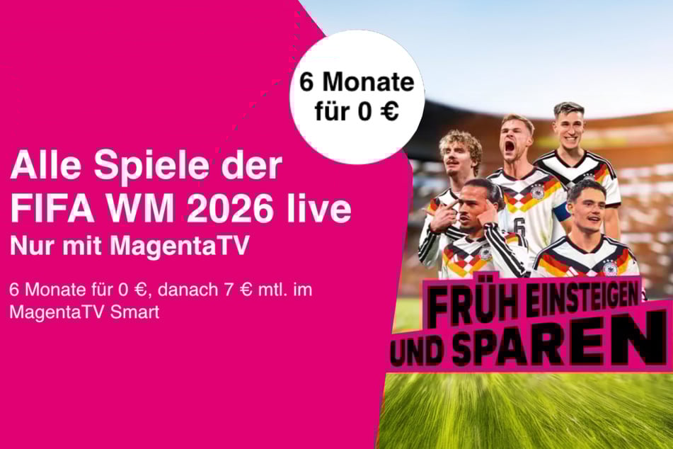 Pünktlich zur FIFA WM 2026 gibt's MagentaTV die ersten 6 Monate für 0 Euro.