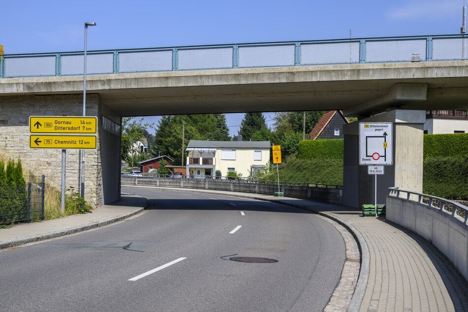 Ab kommenden Montag wird die B95 in Burkhardtsdorf gesperrt.