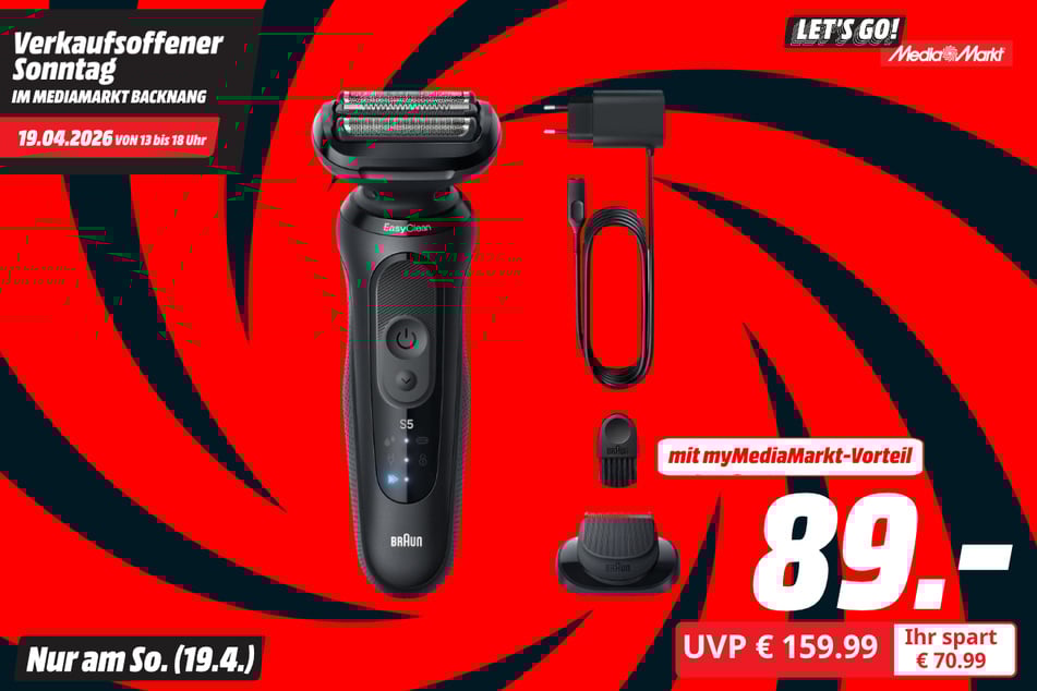 Braun-Rasierer für 89 statt 159,99 Euro.