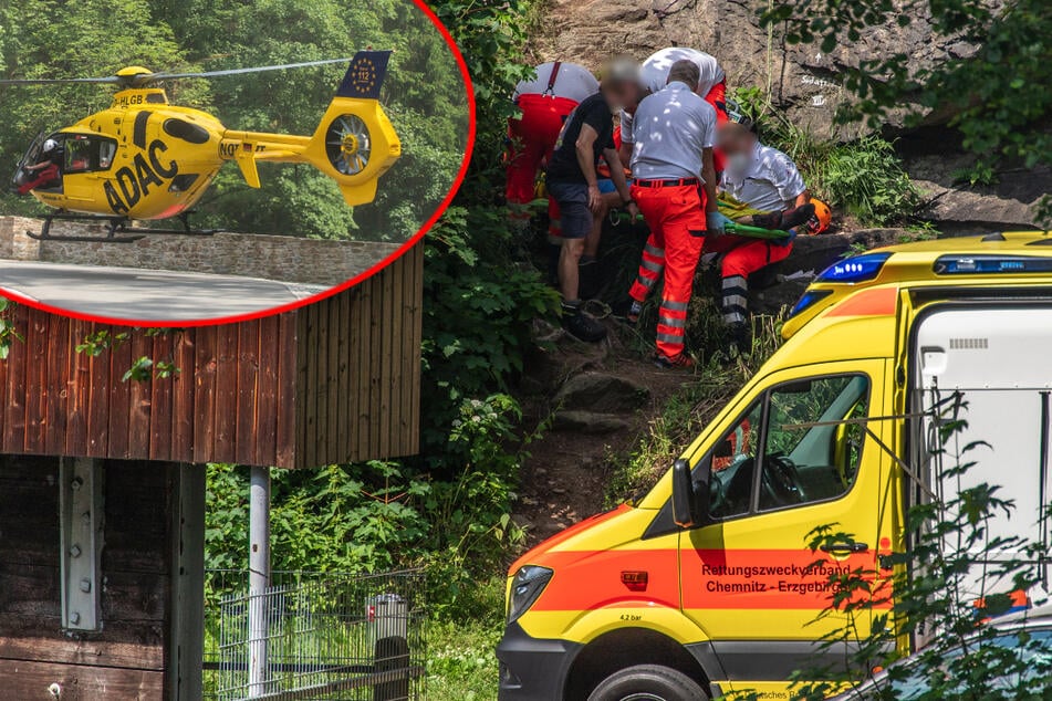 Kletter-Unfall im Erzgebirge: Mann stürzt mehrere Meter in die Tiefe