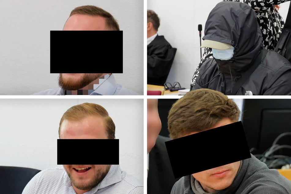 Kevin J. (27), Marvin C. (26), Lasse R. (26) und Robby S. (24) müssen sich wegen gefährlicher Körperverletzung und Sachbeschädigung verantworten.