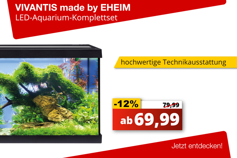 VIVANTIS LED-Aquarium Komplettset ab 69,99 Euro (12 Prozent gespart)