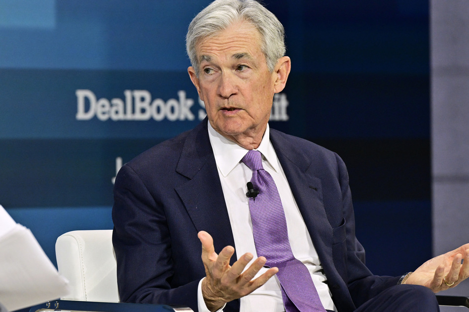 Jerome Powell speaks onstage during The New York Times Dealbook Summit 2024 at Jazz at Lincoln Center on Wednesday in New York City.