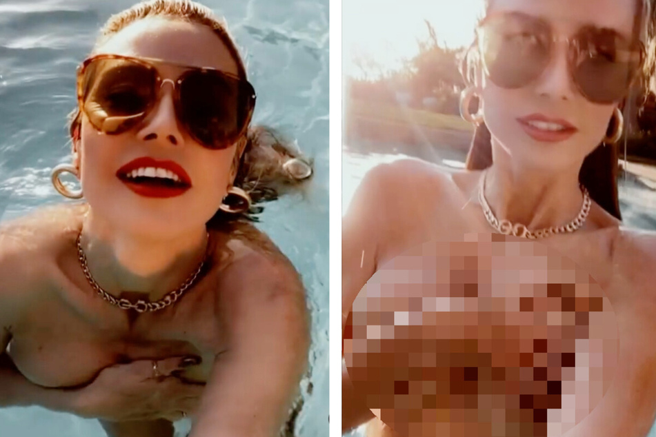 Heidi Klum: Heidi Klum taucht erst sexy im Pool und zeigt dann ihre Brüste