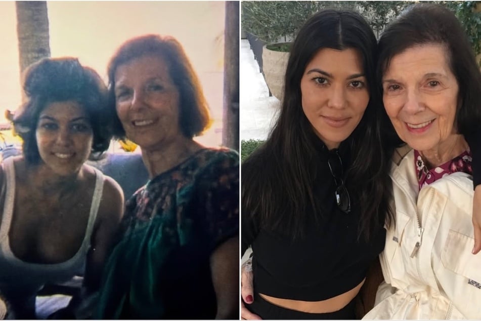 Kourtney Kardashian (l) dropped a touching tribute in honor of her late grandmother MJ (r) on Instagram.
